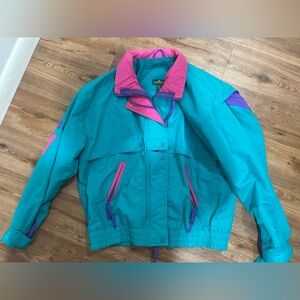 VINTAGE color block windbreaker jacket
